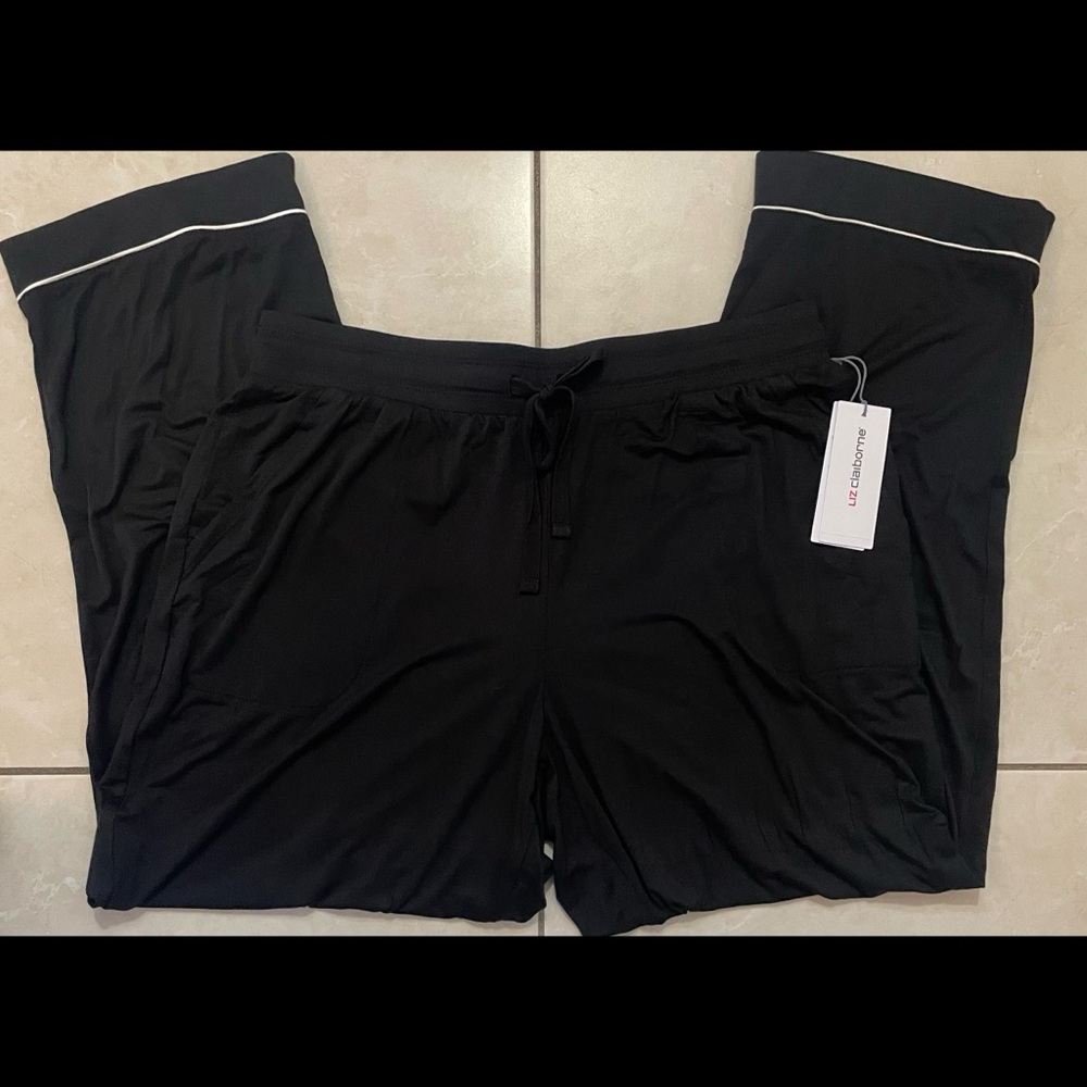 Black Cool & Calm Liz Claiborne Pajama Pants - Picture 4 of 12